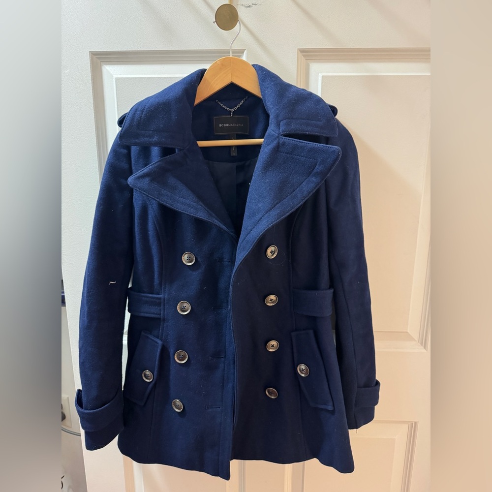 BCBGMaxAzria Elegant Navy wool coat